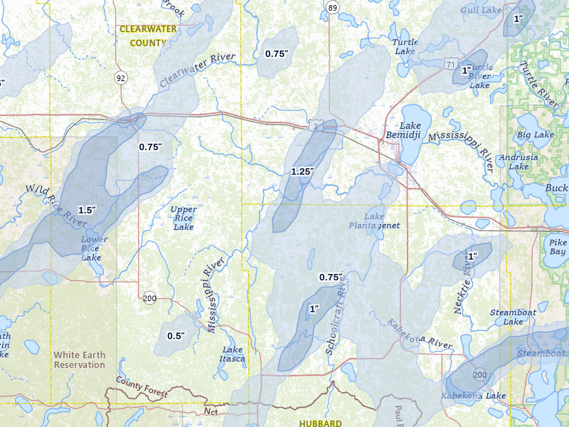 NEXRAD radar-signature map of the hail storm over Solway, MN on Jun 29, 2026