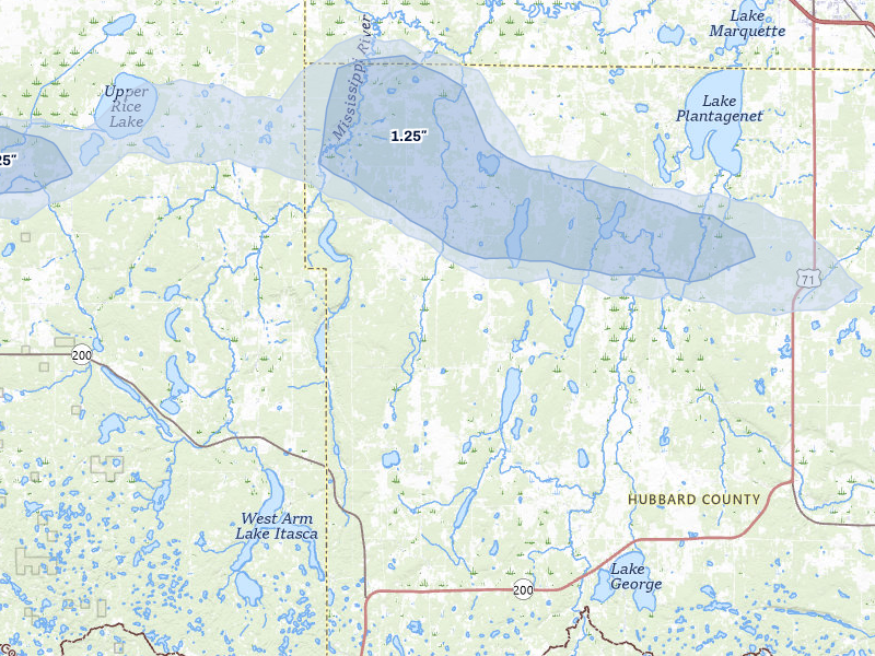 NEXRAD radar-signature map of the hail storm over Solway, MN on Aug 17, 2026