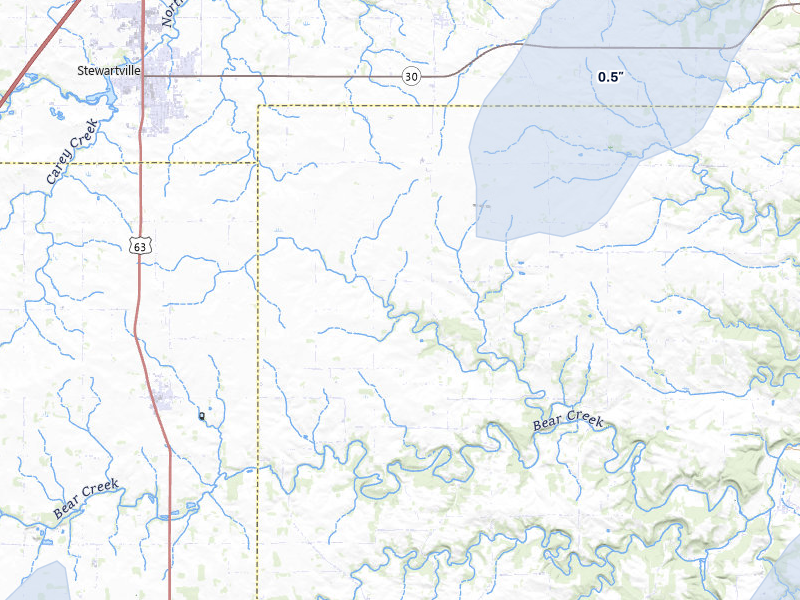 NEXRAD radar-signature map of the hail storm over Spring Valley, MN on May 17, 2026
