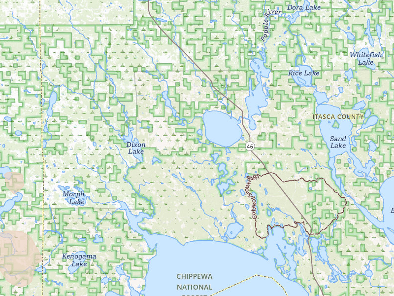 Radar-estimated hail-size map of the storm over Squaw Lake, MN on Jul 6, 2026