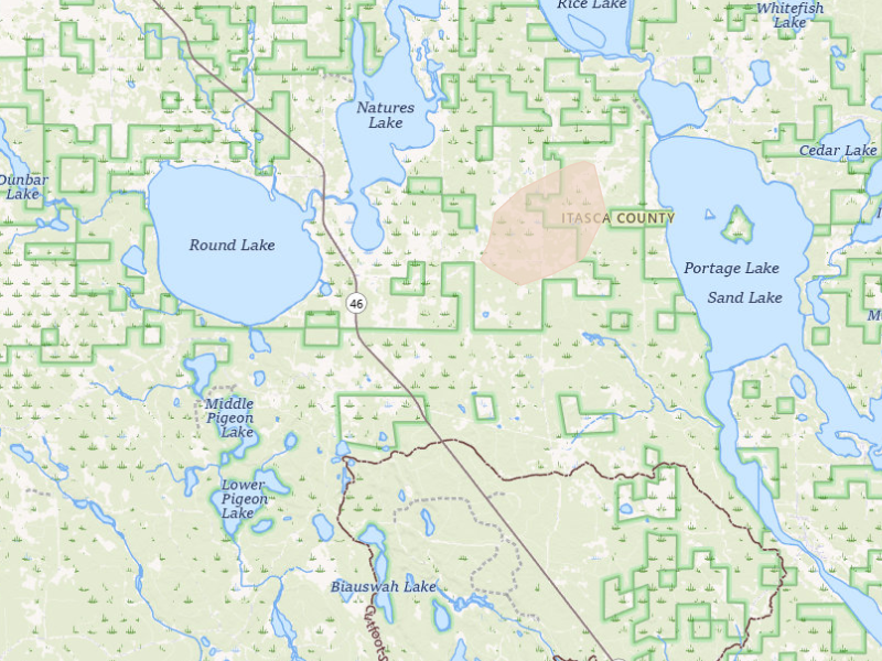 Radar-estimated hail-size map of the storm over Squaw Lake, MN