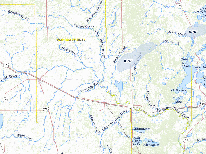 NEXRAD radar-signature map of the hail storm over Staples, MN on Jun 5, 2026