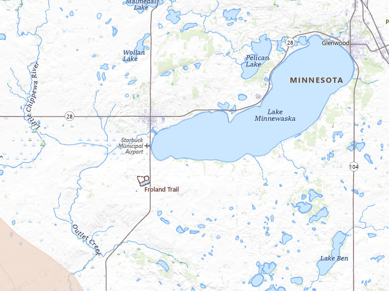 Radar-estimated hail-size map of the storm over Starbuck, MN on Jun 23, 2026