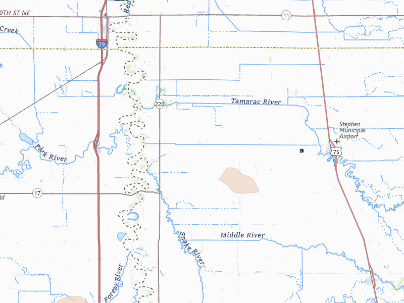 Radar-estimated hail-size map of the storm over Stephen, MN on Jun 15, 2026