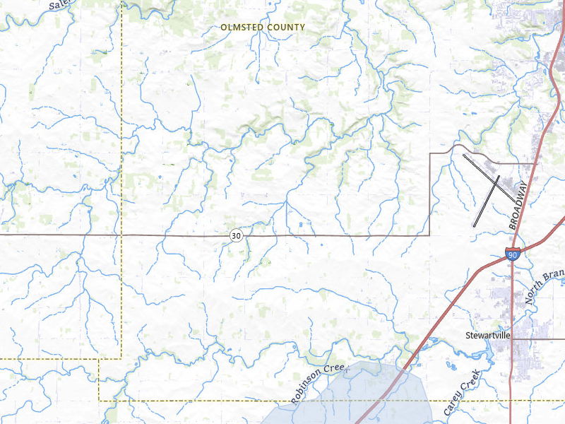 NEXRAD radar-signature map of the hail over Stewartville, MN