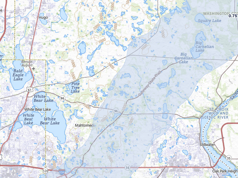 NEXRAD radar-signature map of the hail storm over Stillwater, MN on Apr 17, 2026