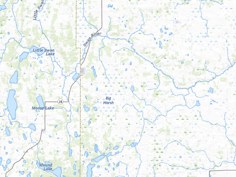 Radar-estimated hail-size map of the storm over Swanville, MN on Jun 23, 2026