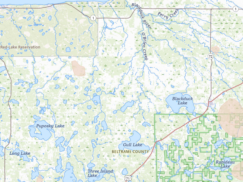 Radar-estimated hail-size map of the storm over Tenstrike, MN on Jun 9, 2026