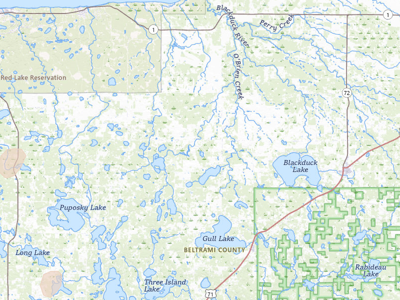 Radar-estimated hail-size map of the storm over Tenstrike, MN on Jun 29, 2026