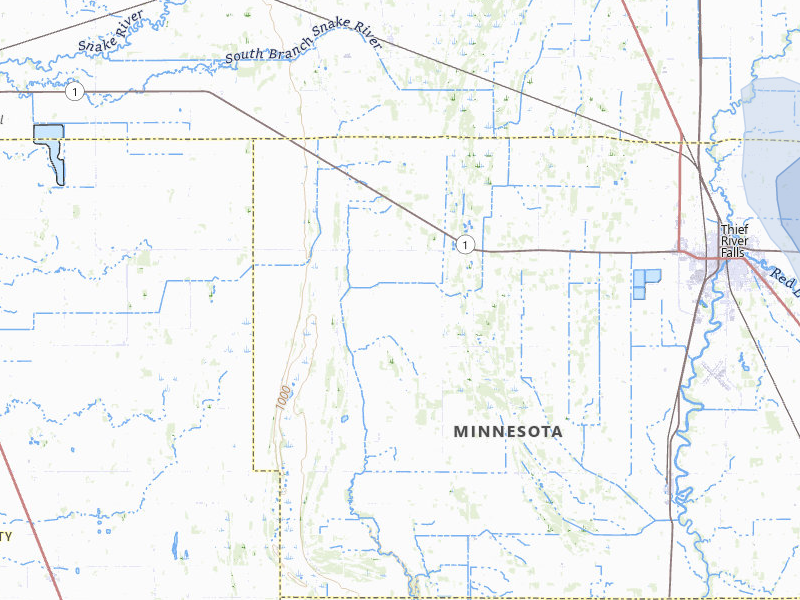 NEXRAD radar-signature map of the hail over Thief River Falls, MN