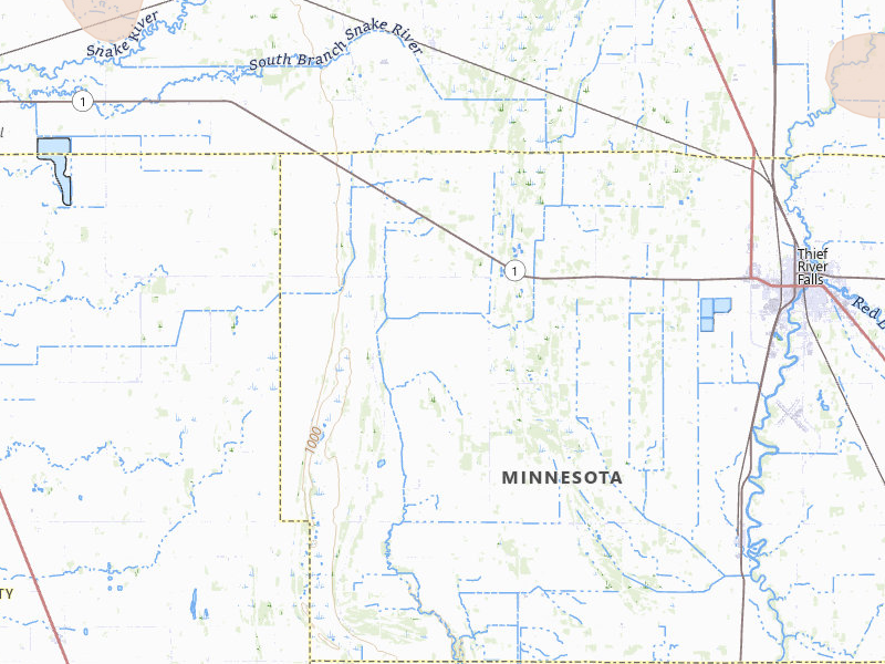 Radar-estimated hail-size map of the storm over Thief River Falls, MN on Jul 30, 2026