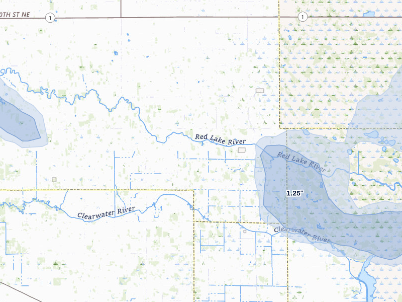 NEXRAD radar-signature map of the hail storm over Trail, MN on Jul 6, 2026