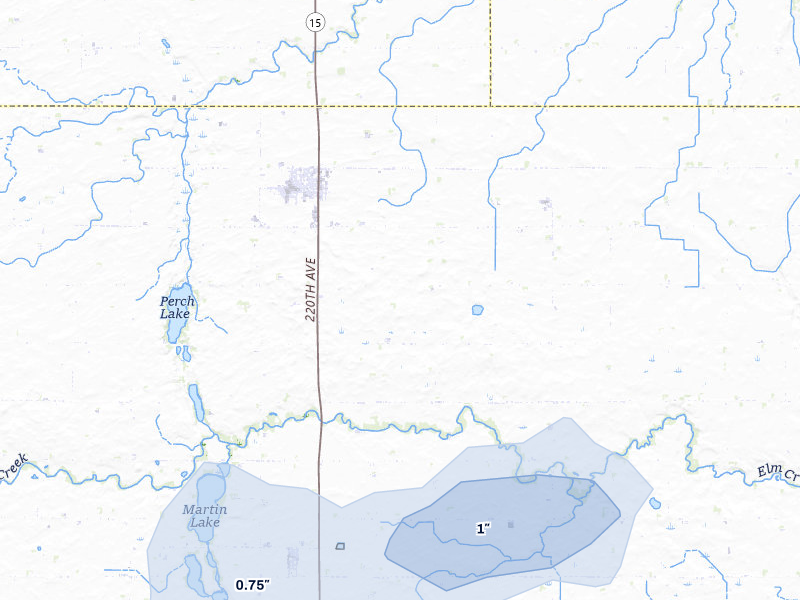 NEXRAD radar-signature map of the hail storm over Truman, MN on May 25, 2026