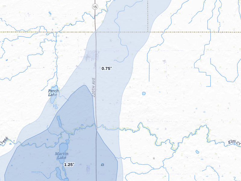 NEXRAD radar-signature map of the hail storm over Truman, MN on Jun 30, 2026