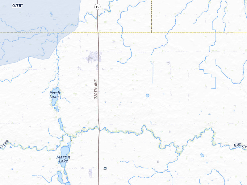 NEXRAD radar-signature map of the hail over Truman, MN