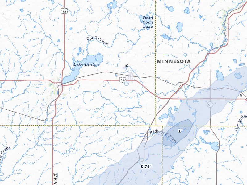 NEXRAD radar-signature map of the hail storm over Tyler, MN on May 17, 2026