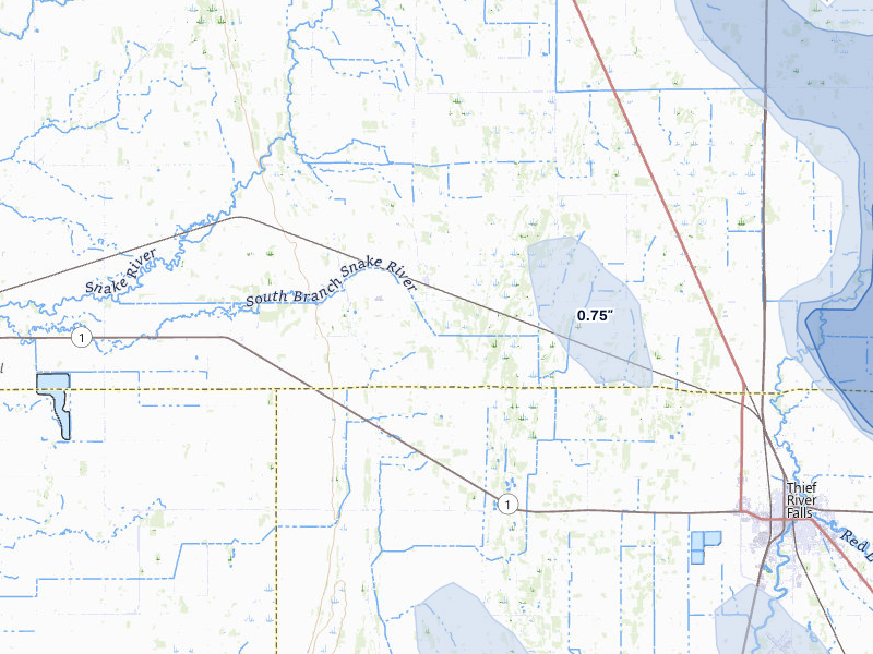 NEXRAD radar-signature map of the hail storm over Viking, MN on Jul 6, 2026