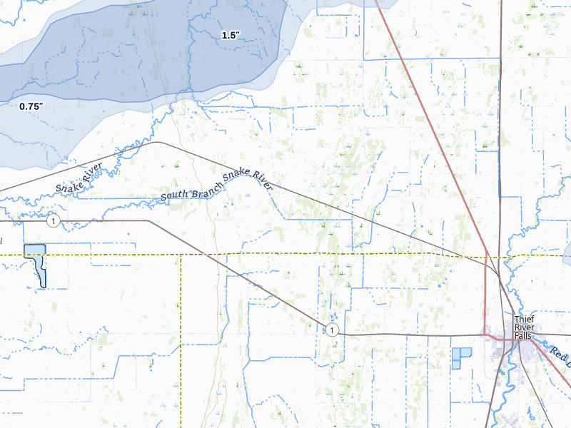 NEXRAD radar-signature map of the hail storm over Viking, MN on Jul 30, 2026