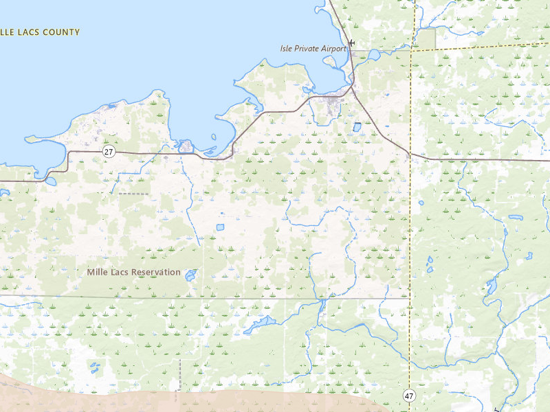 Radar-estimated hail-size map of the storm over Wahkon, MN on Jul 4, 2026