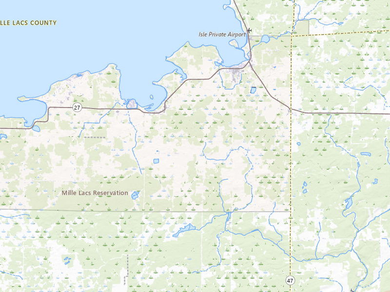 Radar-estimated hail-size map of the storm over Wahkon, MN on Jul 7, 2026