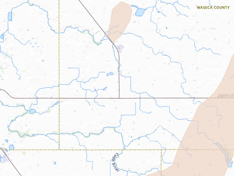 Radar-estimated hail-size map of the storm over Waldorf, MN on Jun 30, 2026