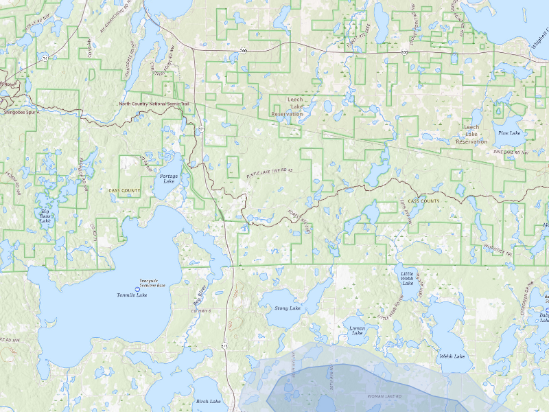 NEXRAD radar-signature map of the hail storm over Walker, MN on Aug 20, 2026