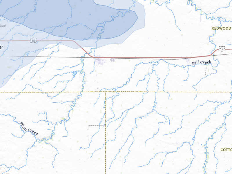 NEXRAD radar-signature map of the hail storm over Walnut Grove, MN on Jun 3, 2026