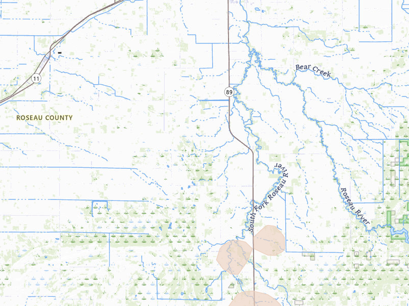 Radar-estimated hail-size map of the storm over Wannaska, MN on Jul 30, 2026