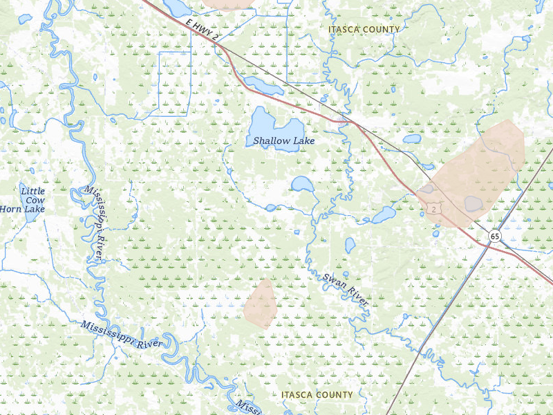 Radar-estimated hail-size map of the storm over Warba, MN on Jun 10, 2026
