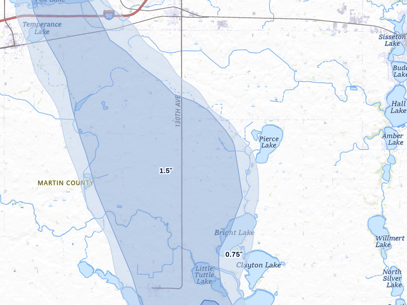 NEXRAD radar-signature map of the hail storm over Welcome, MN on Jun 1, 2026