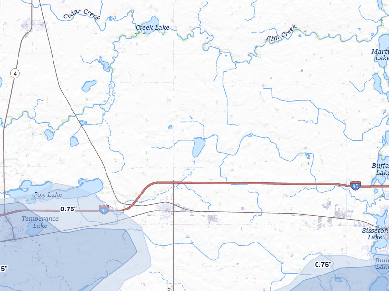 NEXRAD radar-signature map of the hail storm over Welcome, MN on Aug 8, 2026