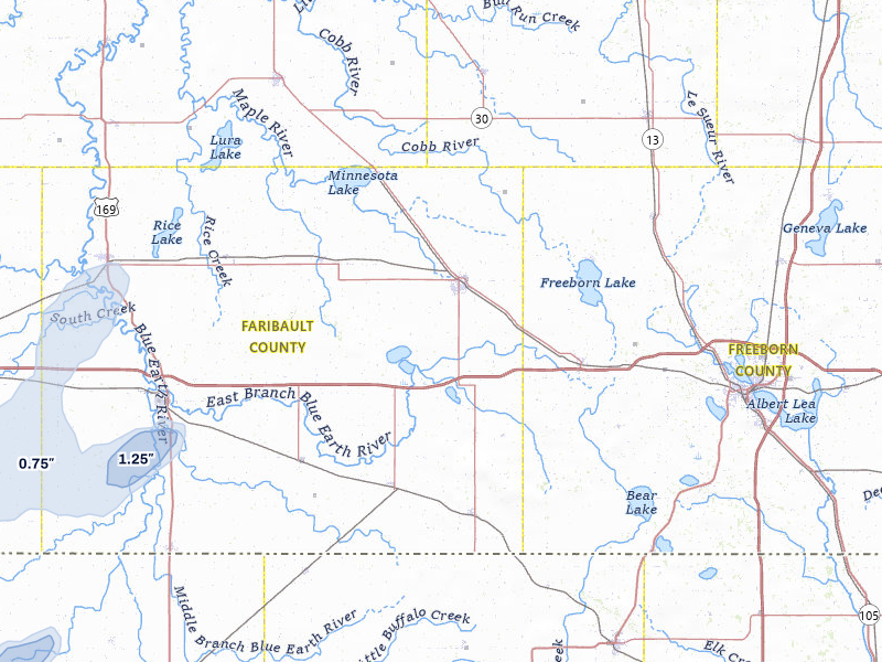 NEXRAD radar-signature map of the hail storm over Wells, MN on May 18, 2026