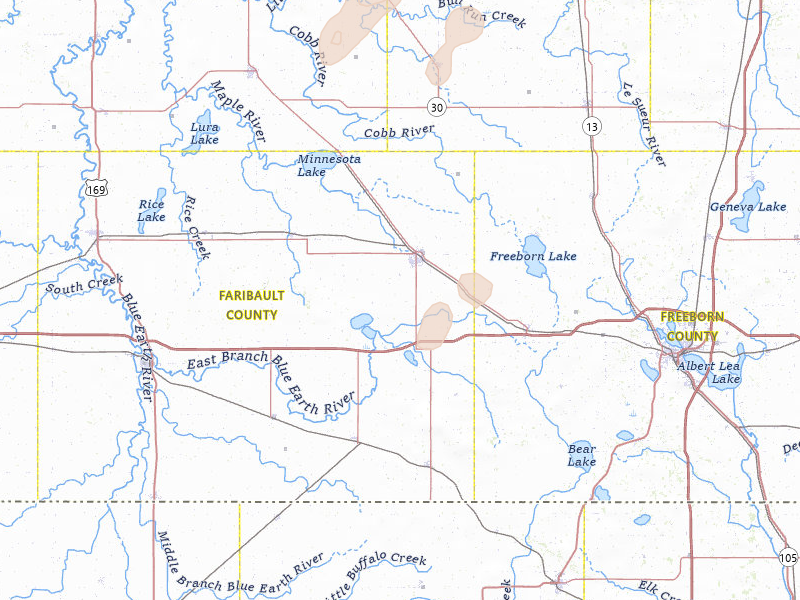 Radar-estimated hail-size map of the storm over Wells, MN on Jun 9, 2026
