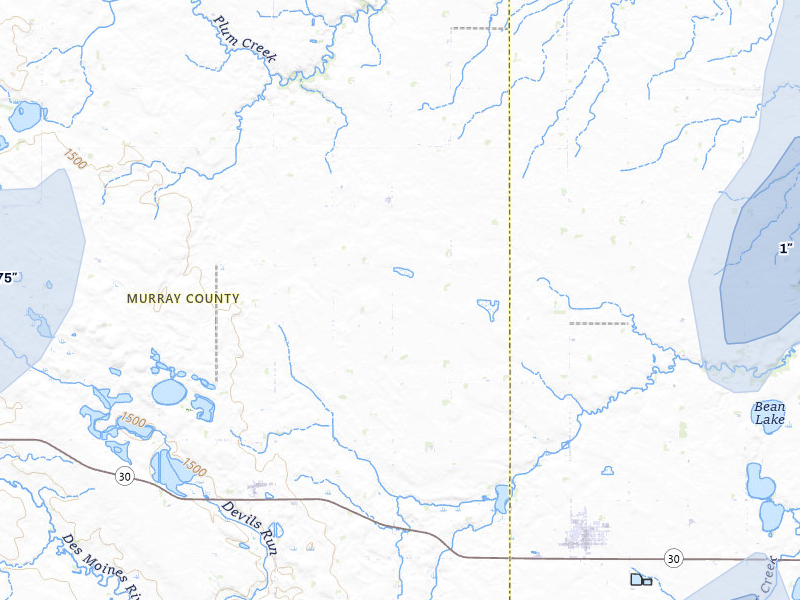 NEXRAD radar-signature map of the hail storm over Westbrook, MN on Jun 27, 2026