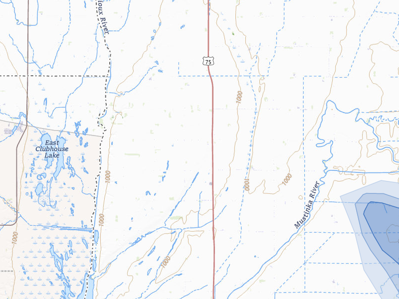 NEXRAD radar-signature map of the hail storm over Wheaton, MN on Jul 6, 2026