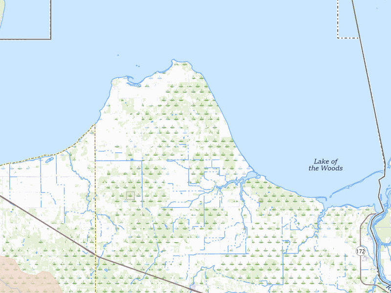 Radar-estimated hail-size map of the storm over Williams, MN on Jul 24, 2026