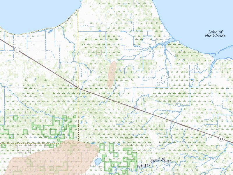 Radar-estimated hail-size map of the storm over Williams, MN on Aug 3, 2026