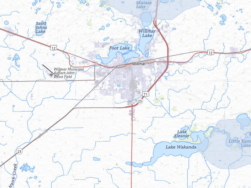 NEXRAD radar-signature map of the hail storm over Willmar, MN on Jul 25, 2026