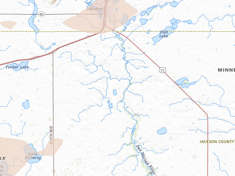 Radar-estimated hail-size map of the storm over Windom, MN on Apr 13, 2026