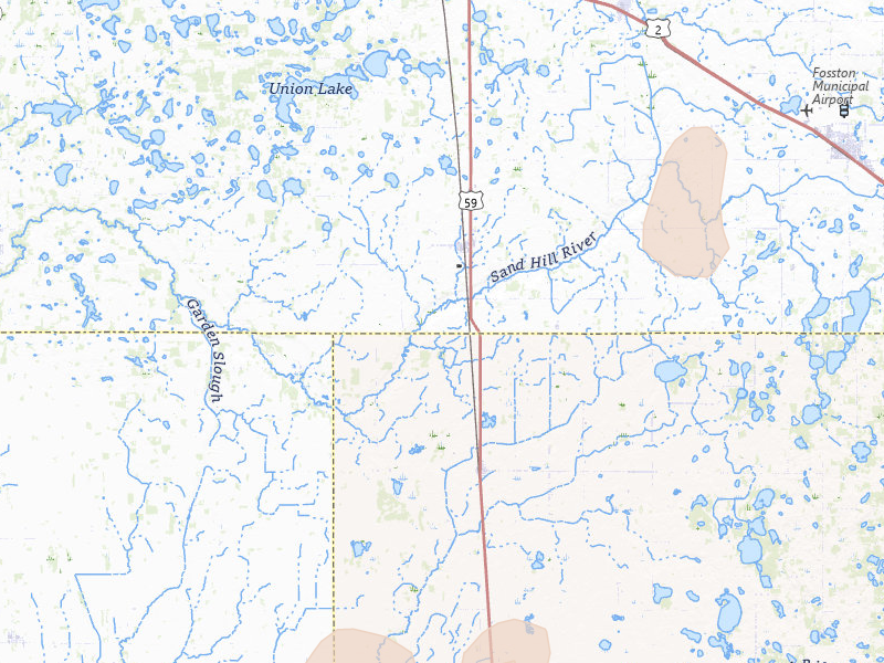 Radar-estimated hail-size map of the storm over Winger, MN on Jul 3, 2026