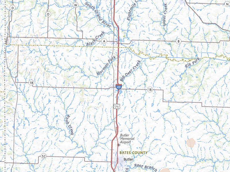 Radar-estimated hail-size map of the storm over Adrian, MO on Apr 17, 2026