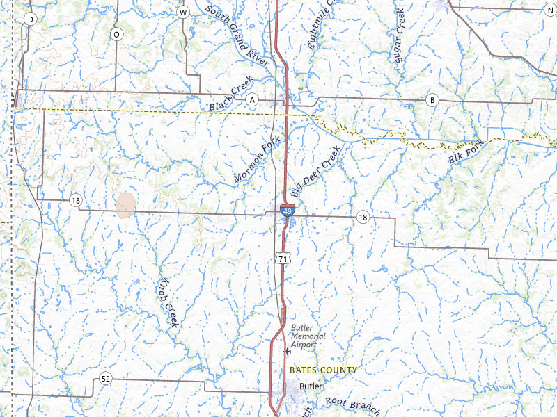 Radar-estimated hail-size map of the storm over Adrian, MO on May 30, 2026