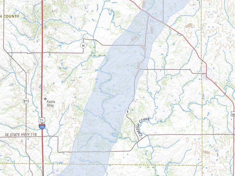 NEXRAD radar-signature map of the hail storm over Agency, MO on Mar 5, 2026