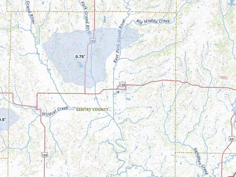 NEXRAD radar-signature map of the hail storm over Albany, MO on Mar 6, 2026