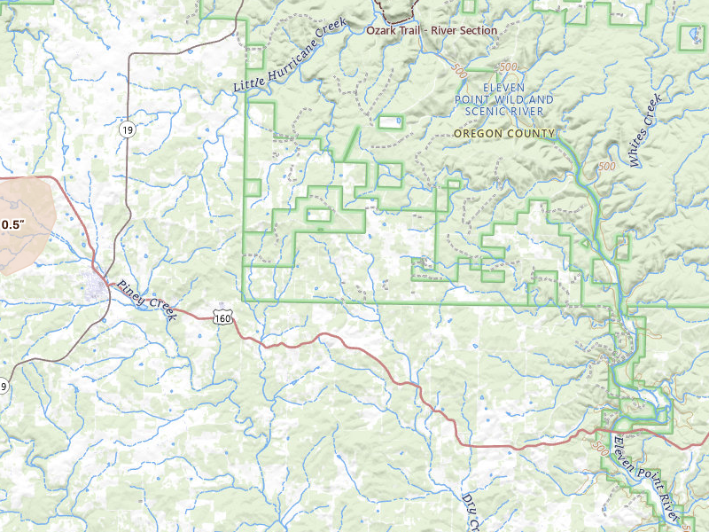 Radar-estimated hail-size map of the storm over Alton, MO on Jul 6, 2026