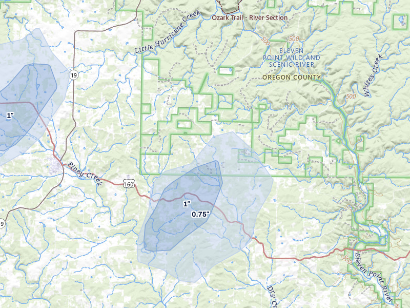 NEXRAD radar-signature map of the hail storm over Alton, MO on Jul 6, 2026