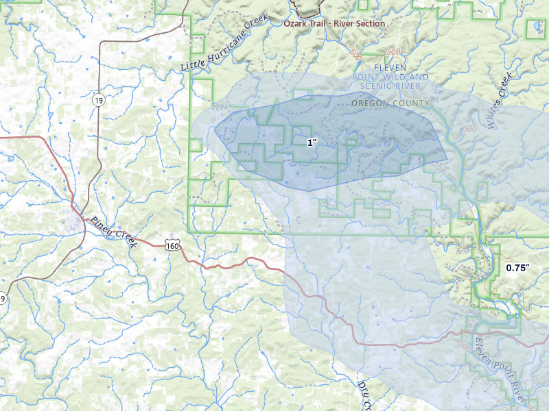 NEXRAD radar-signature map of the hail storm over Alton, MO on Jul 31, 2026