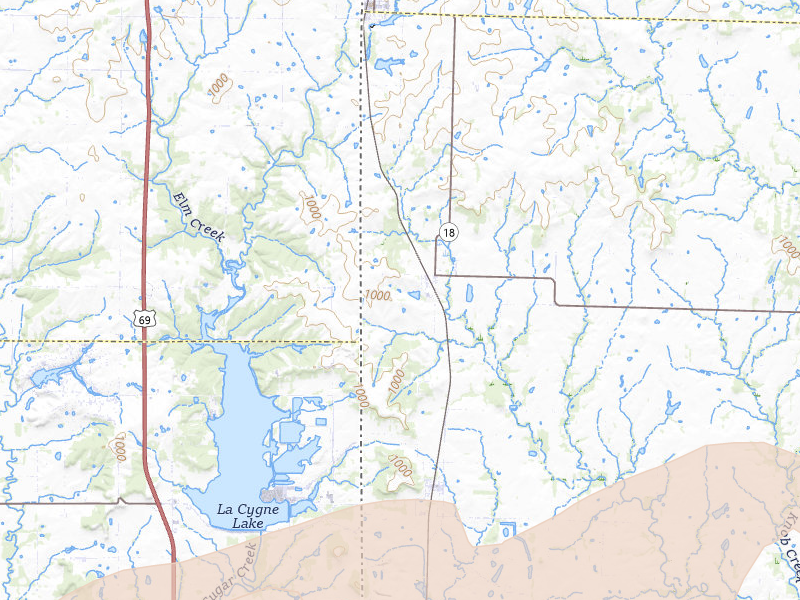 Radar-estimated hail-size map of the storm over Amsterdam, MO on Apr 27, 2026