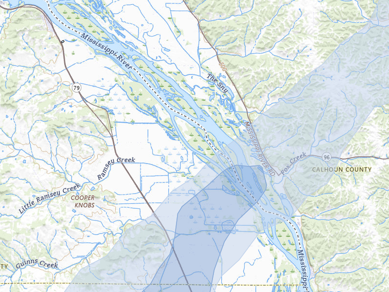 NEXRAD radar-signature map of the hail storm over Annada, MO on Mar 15, 2026