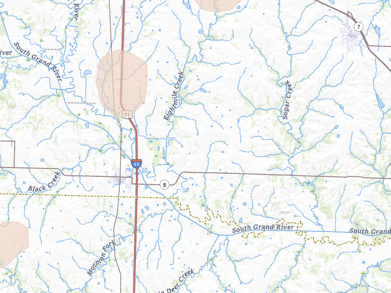 Radar-estimated hail-size map of the storm over Archie, MO